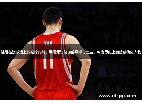 姚明在篮球场上的巅峰时刻，展现无与伦比的风采与力量，成为历史上的篮球传奇人物